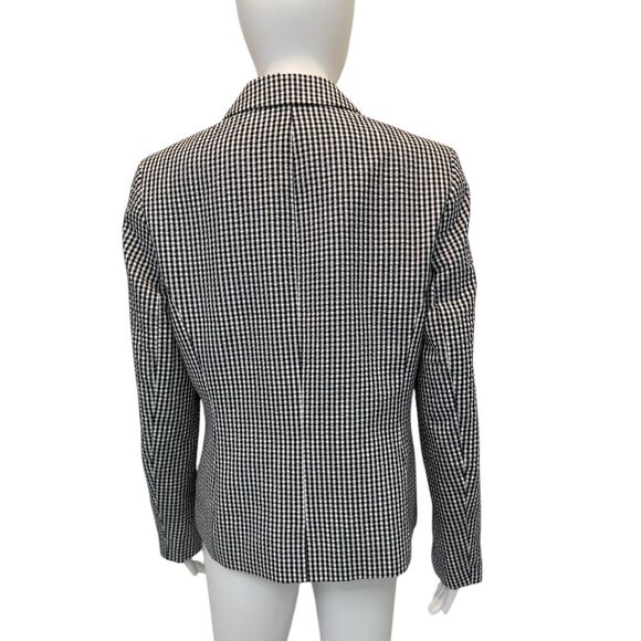 Nine‎ West Gingham Navy White Checkered Blazer Size 6 - Picture 3 of 7